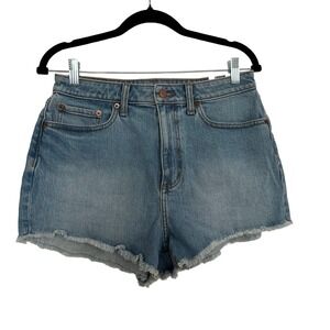 Victoria Secret Pink High Waisted Cut‎ Off Denim Jean Shorts Size 31 Frayed New